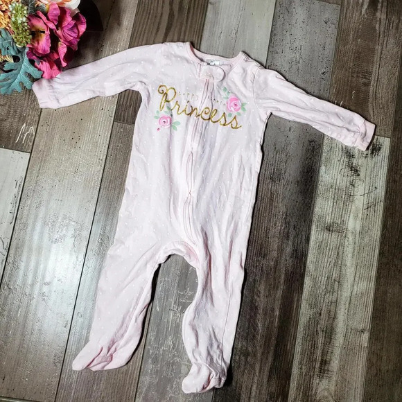 Gerber Baby Girls 100% Cotton Floral Polka Dot Princess Sleep 'N Play Size 6-9M - Picture 8 of 12